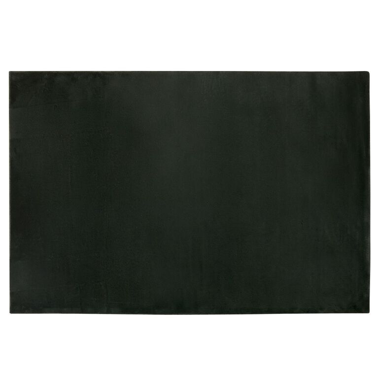 Living & Co Rug Faux Fur Plain Olive Green Dark 120cm x 180cm, Green Dark, hi-res