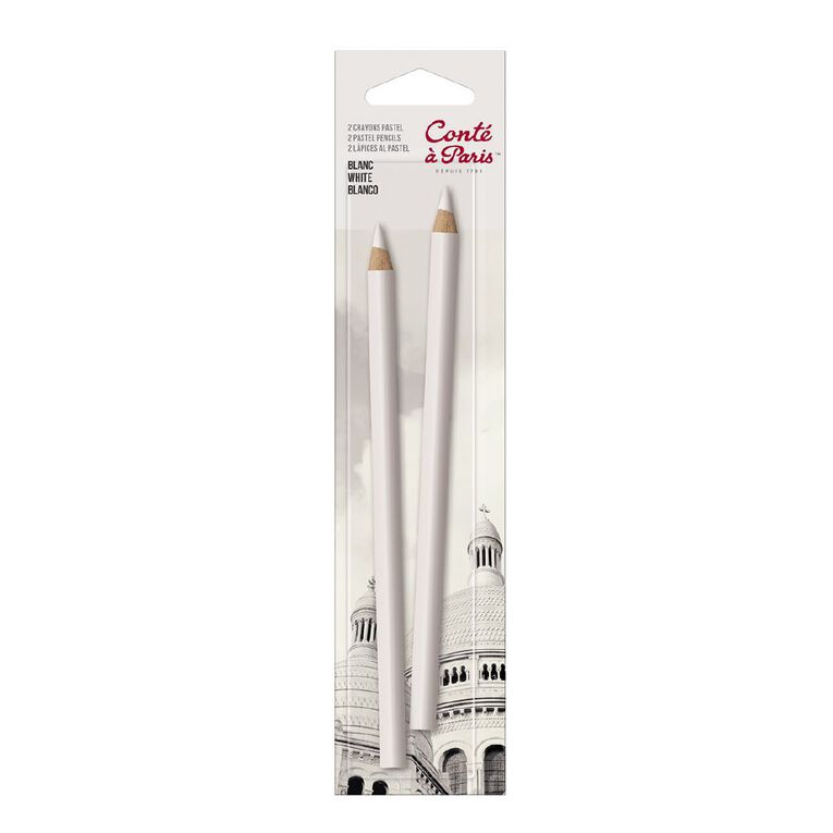Conte a Paris Pastel Pencils White 2 Pack, , hi-res
