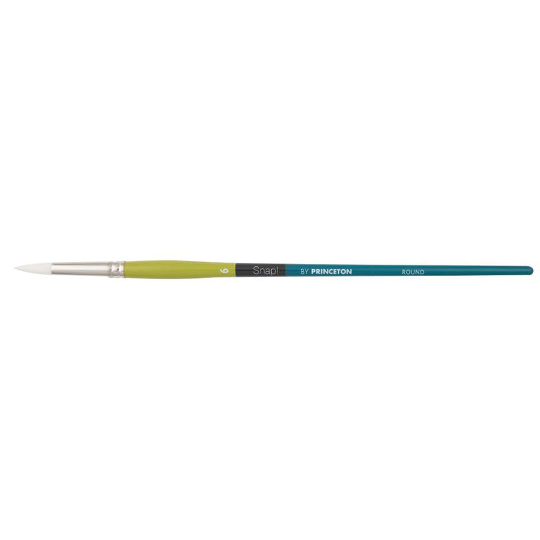 Princeton Snap Brush Long Handle Taklon Round 6 White, , hi-res
