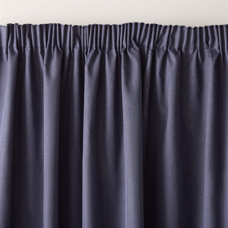 Living & Co Loft Curtains Navy 150-230cm Wide/205cm Drop, , hi-res