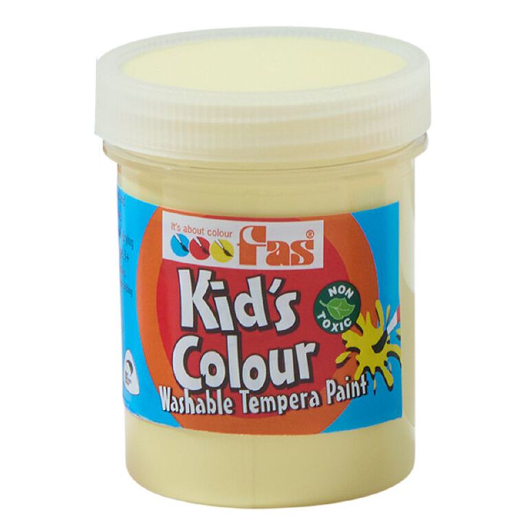FAS Kids' Colour Tempera Paint Pastel Yellow 125ml, , hi-res