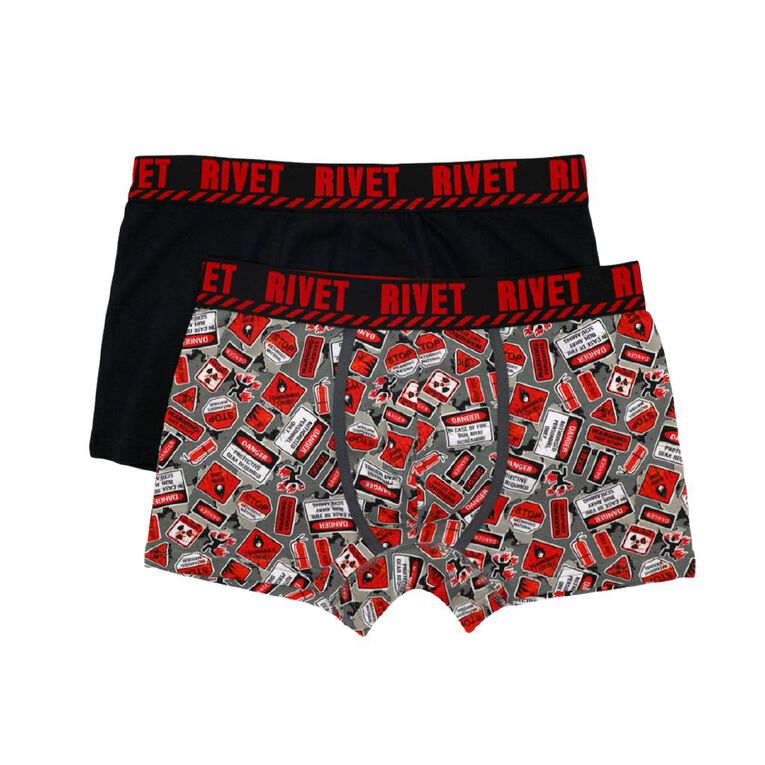 Rivet Men's Trunks 2 Pack, Red/Black, hi-res