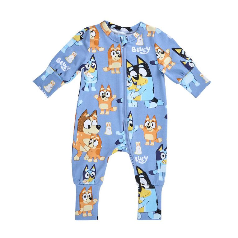 Bluey Babies' 2 Way Zip All-in-One, Blue, hi-res
