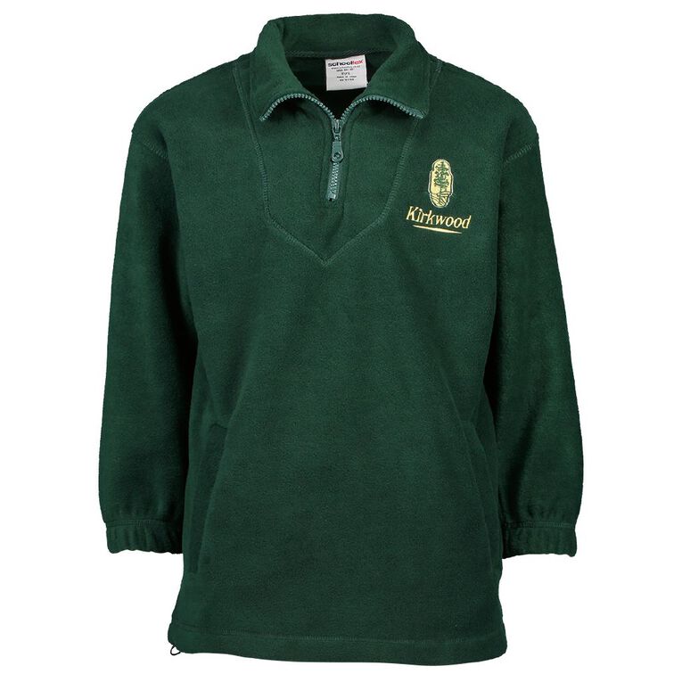 Schooltex Kirkwood Intermediate Polar Fleece Top with Embroidery, Bottle Green, hi-res
