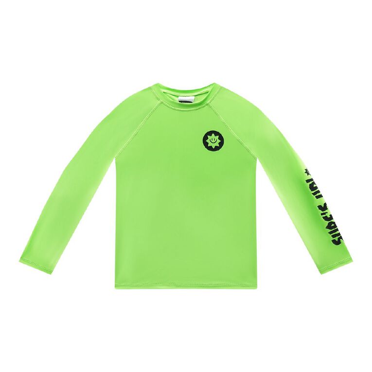 Young Original Long Sleeve Rash Vest, Green Light, hi-res