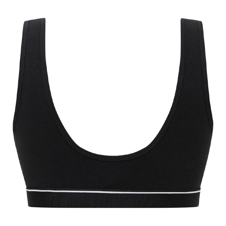 H&H Women's Basic Wide Band Crop Top, Black, hi-res