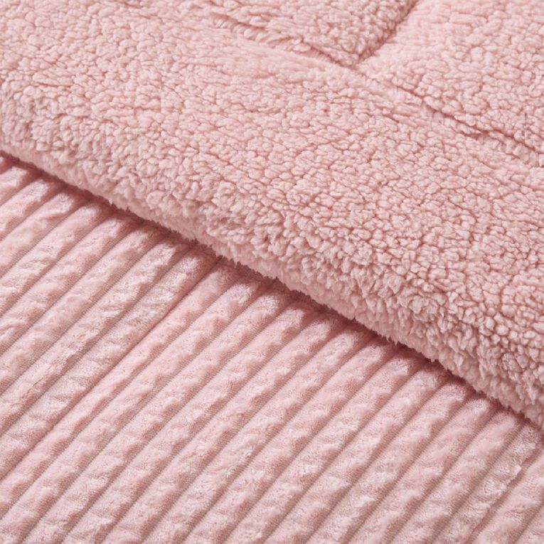 Living & Co 3 Piece Comforter Jacquard Waffle Pink King, , hi-res