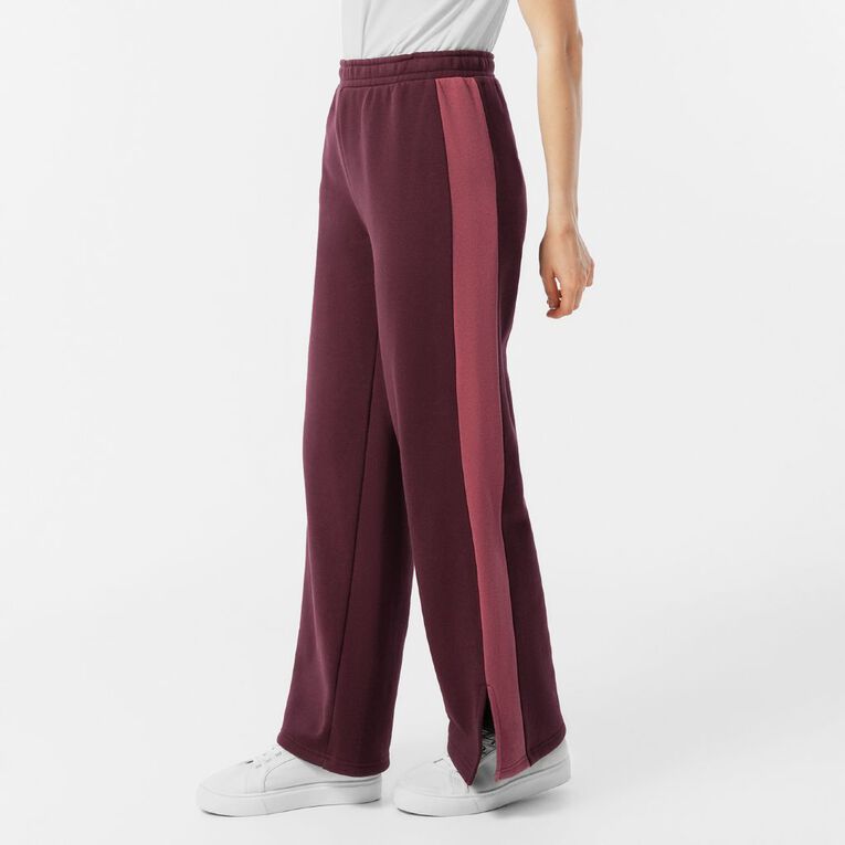 H&H Women's Wide Stripe Split Pants, Red Dark, hi-res