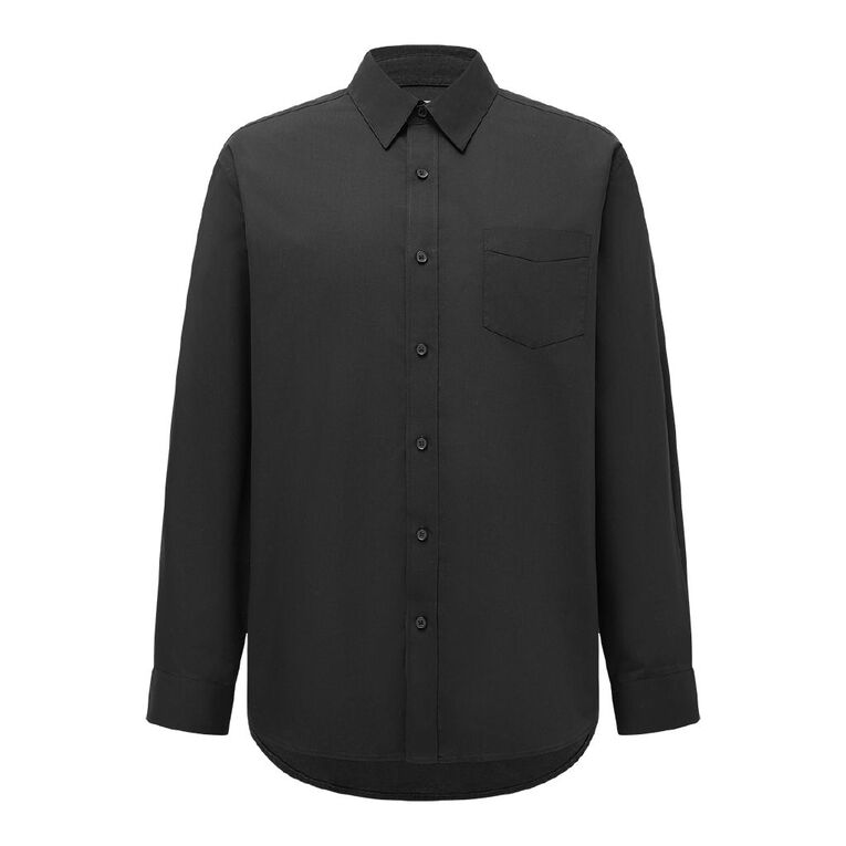 H&H Men's Long Sleeve Formal Shirt, Black, hi-res