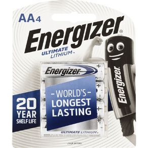 Energizer Ultimate Lithium Batteries AA 4 Pack