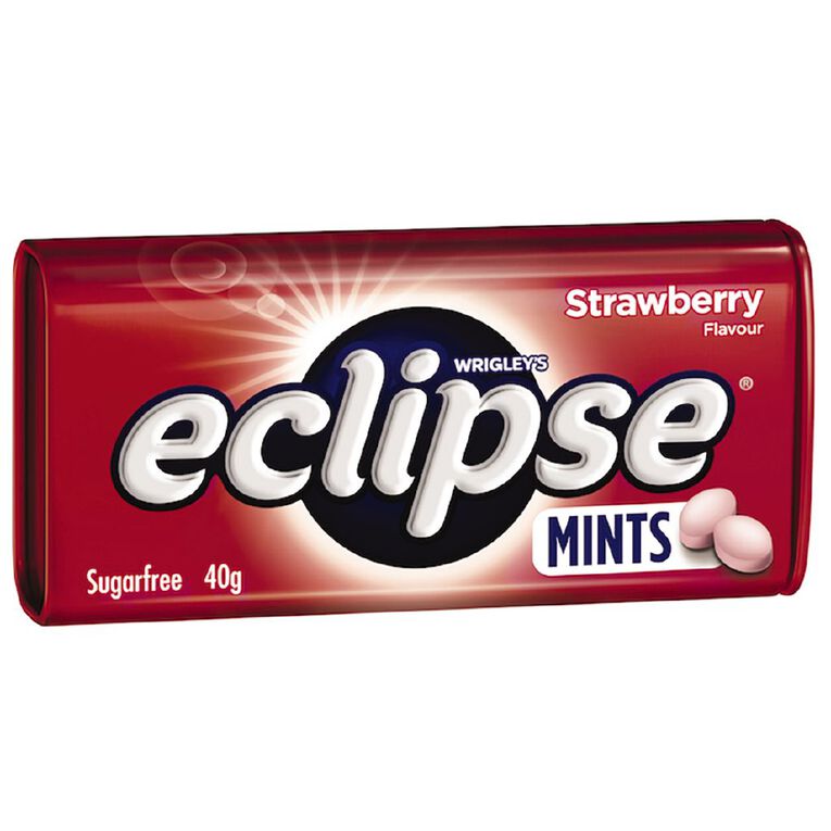 Eclipse Strawberry Mints Sugar Free Large Tin 40g, , hi-res