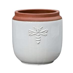 Kiwi Garden Ceramic Planter Two Tone White