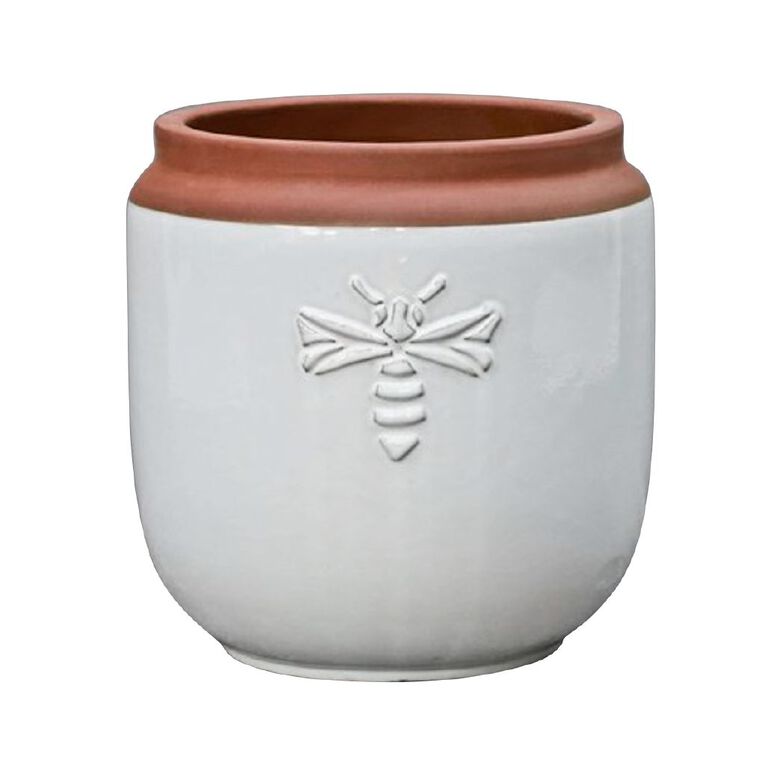 Kiwi Garden Ceramic Planter Two Tone White, , hi-res