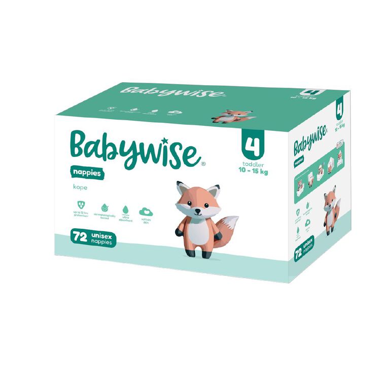 Babywise Nappies Jumbo 10-15kg Toddler 72 Pack, , hi-res