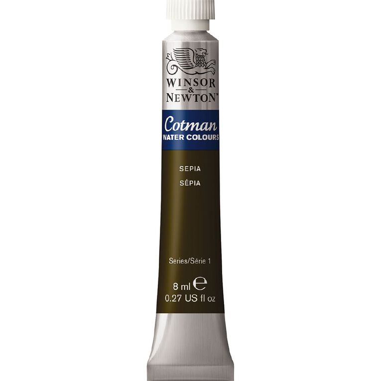 Winsor & Newton Cotman Watercolour Paint 8ml Sepia 609, , hi-res
