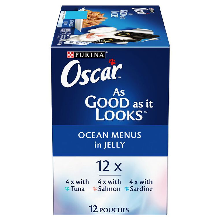 Oscar Adult Ocean Menus Jelly Wet Cat Food Pouch 12 x 85g, , hi-res