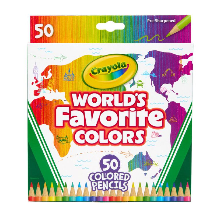 Crayola World's Favourite Colours Pencils 50 Pack, , hi-res