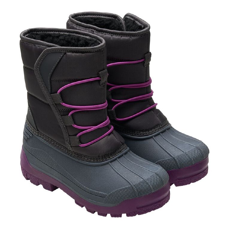 Active Intent Senior Kids' Colour Block High Top Snow Boots, Purple Light, hi-res