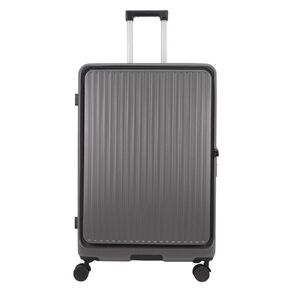 Wander Hard Textured Checked Suitcase with Dual Open