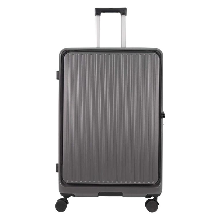 Wander Hard Textured Checked Suitcase with Dual Open, , hi-res