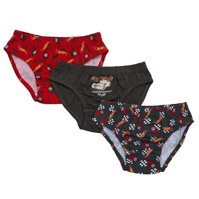 Hot Wheels Boys' Briefs 3 Pack, Red Dark, hi-res