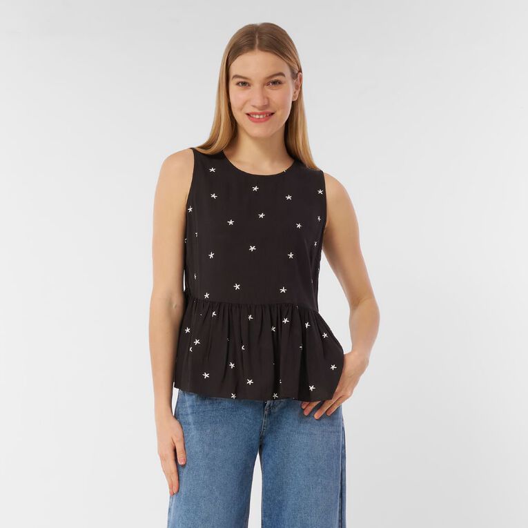 H&H Women's Side Tie Tank, Black, hi-res