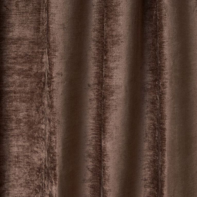 Living & Co Luxe Curtains Brown Mid 150-230cm Wide/205cm Drop, , hi-res