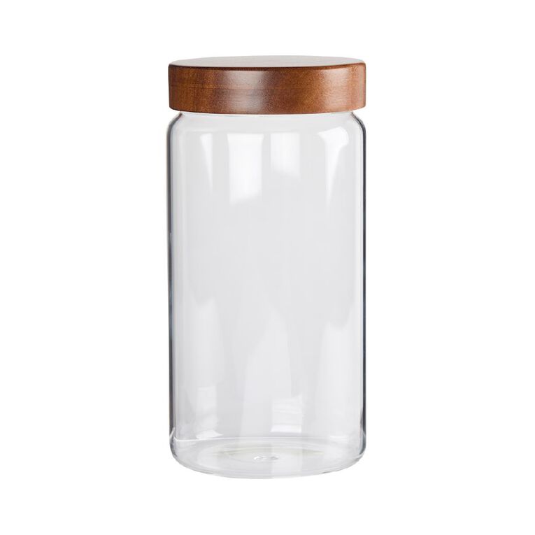 Living & Co Glass Canister With Acacia Wood lid 1.6L, , hi-res