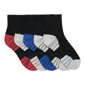 Active Intent Boys' Cushioned Quarter Crew Socks 5 Pack