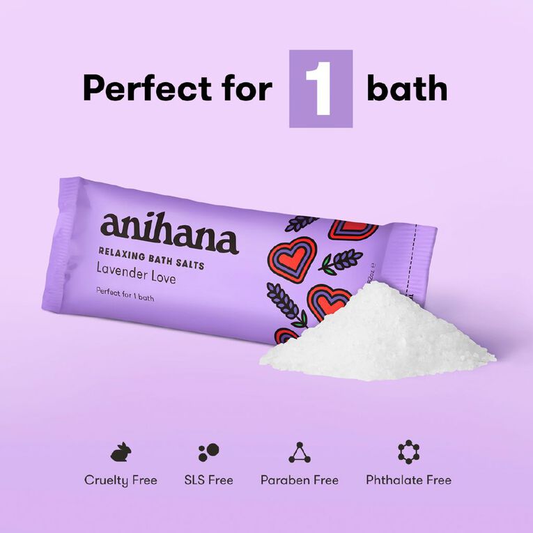 Anihana Relaxing Bath Salts Lavender Love 80g, , hi-res
