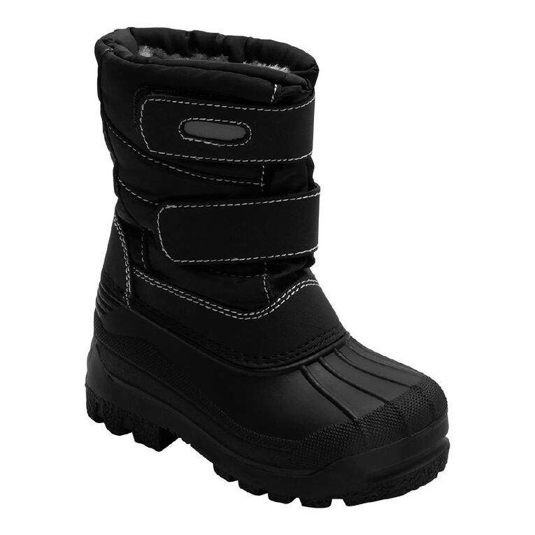 Active Intent Junior Kids' Snow Boots, Black, hi-res