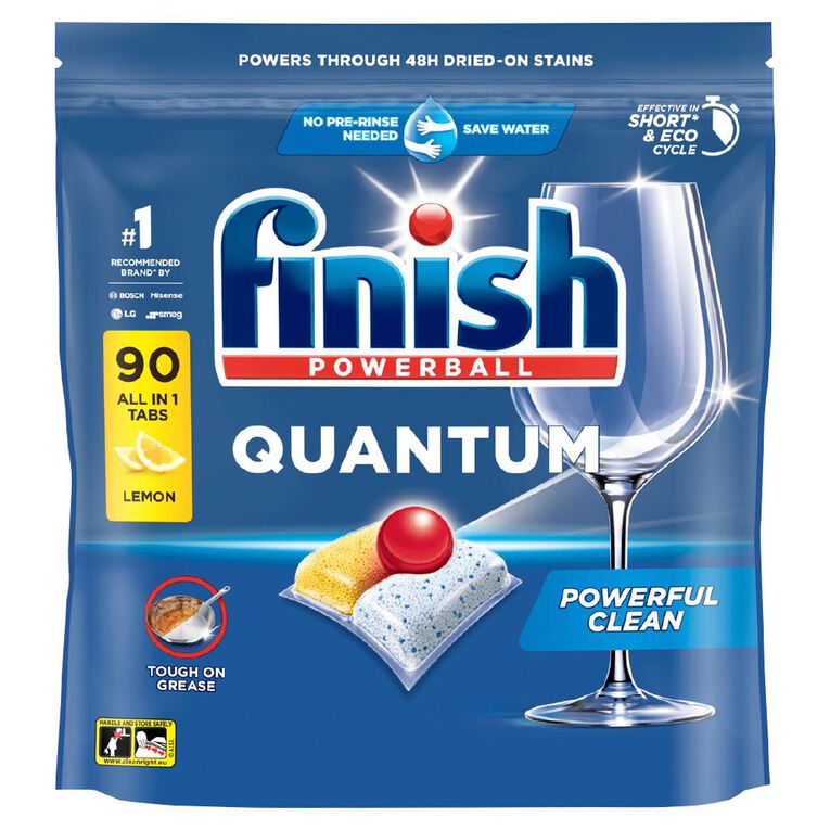 Finish Quantum Dishwashing Tablets Lemon 90 Pack, , hi-res
