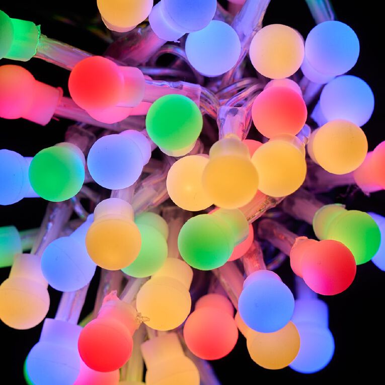 Wonderland Plug-in Milky Ball String Lights 120 LED 11.9m Multi Colour, , hi-res