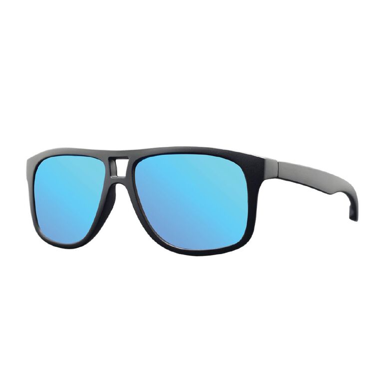 H&H Men's Mirror Polarised Sunglasses, Black, hi-res