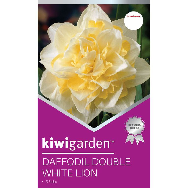 Kiwi Garden Daffodil Double White Lion 5  bulbs, , hi-res