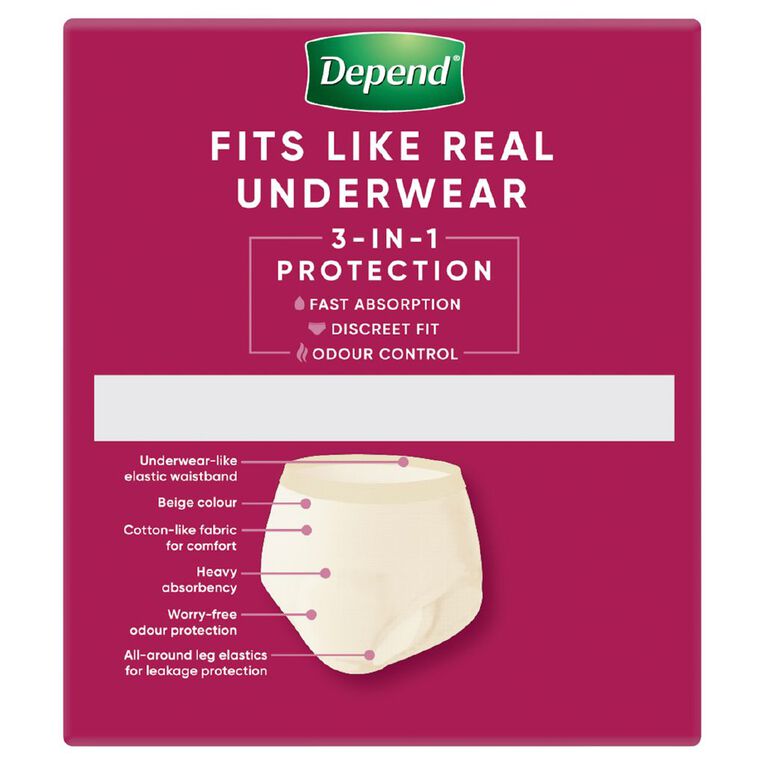 Depend Real Fit Regular Underwear Female Medium, , hi-res