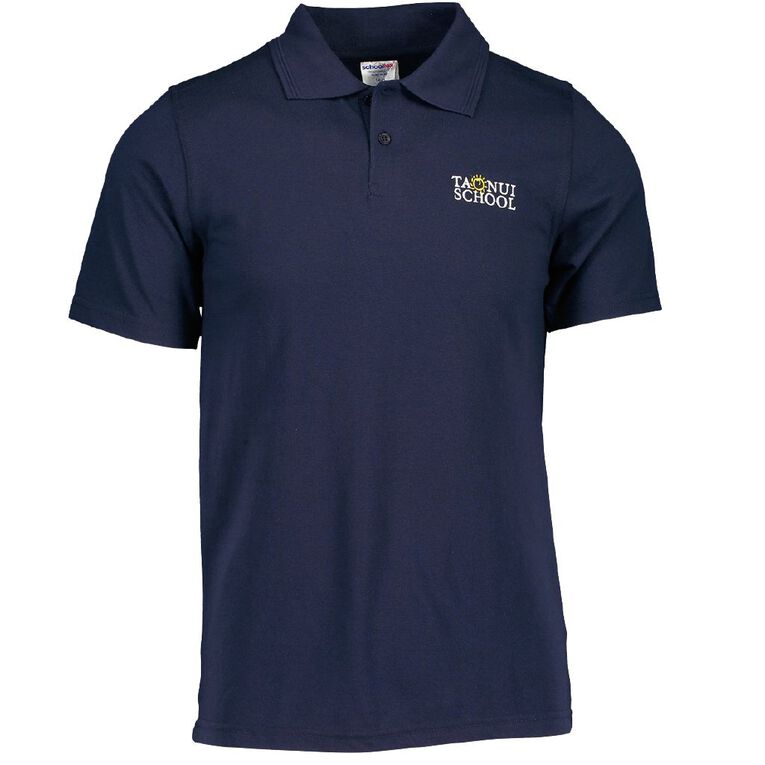 Schooltex Taonui School Short Sleeve Polo with Embroidery, Navy, hi-res