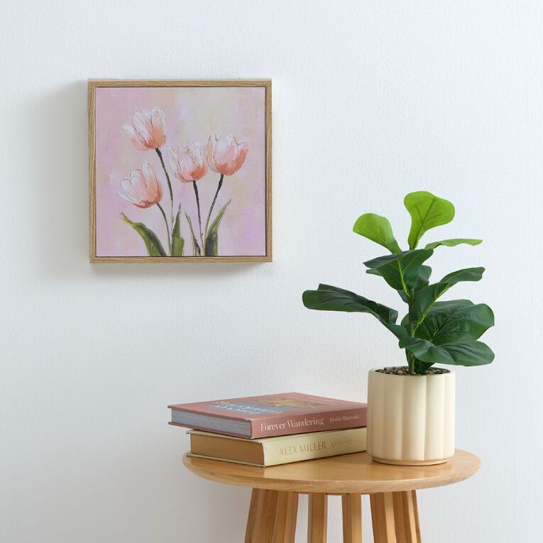 Living & Co Framed Canvas Tulips 25cm x 25cm, , hi-res