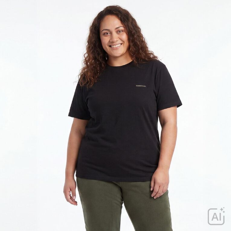 Back Country Adults' Solid Fleece Short Sleeve Tee, Black, hi-res