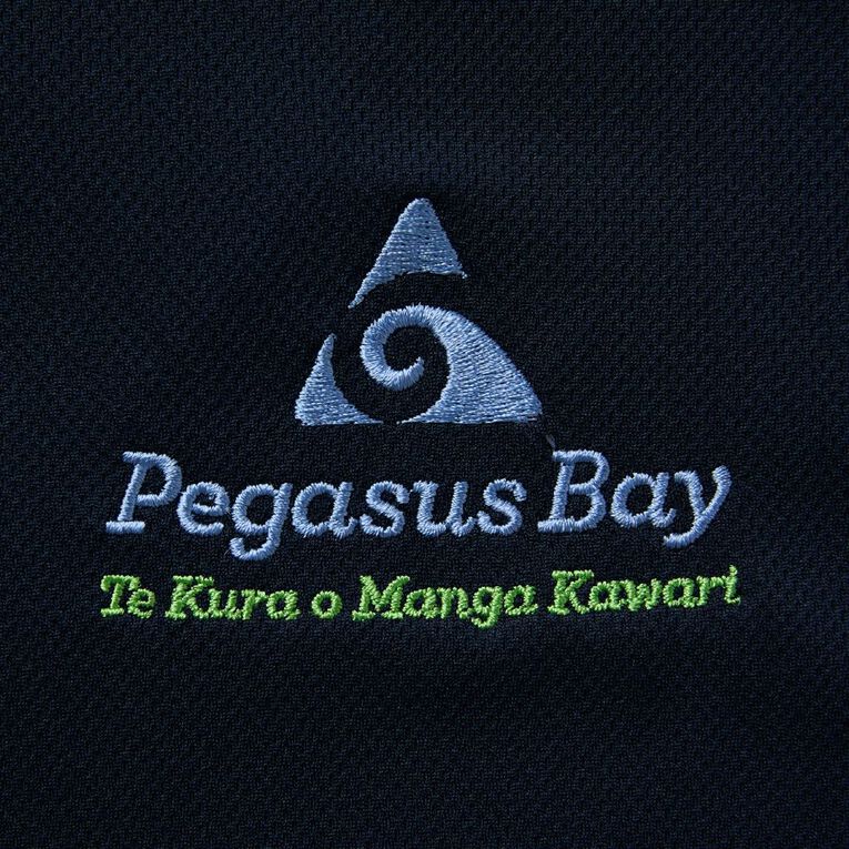 Schooltex Pegasus Bay Short Sleeve Polo with Embroidery, Navy/White, hi-res