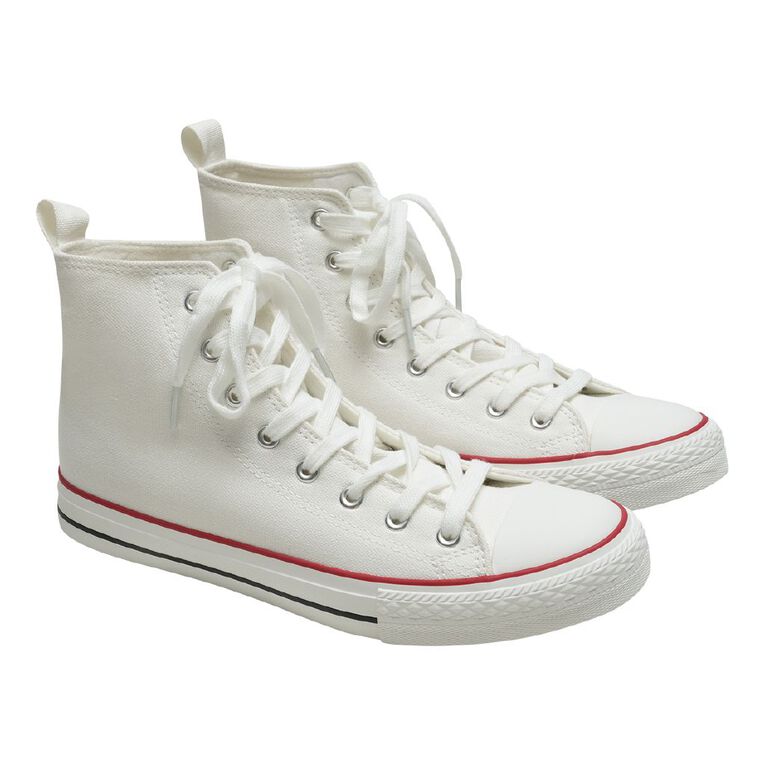 H&H Women's Jen Canvas High Top Sneakers, White, hi-res