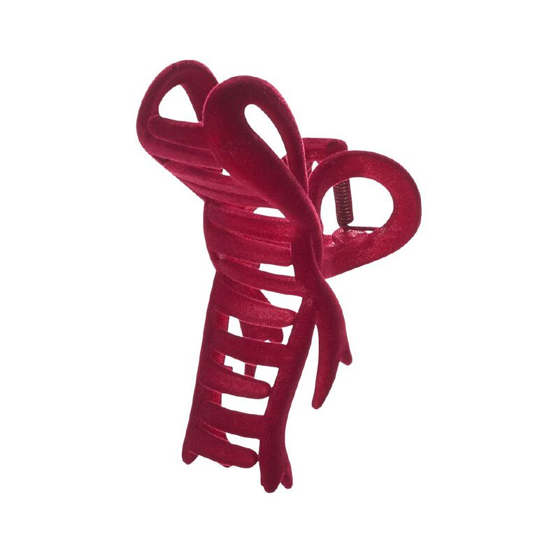 Bow Clip Burgundy, , hi-res