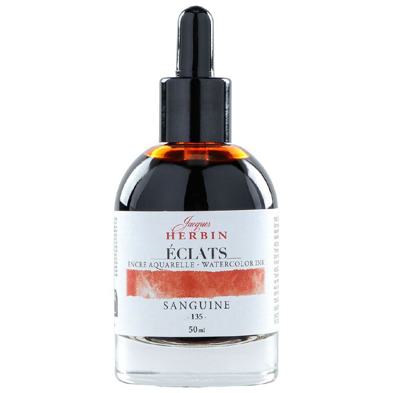 Jacques Herbin Eclats Watercolour Ink 135 50ml Blood Orange Orange, , hi-res