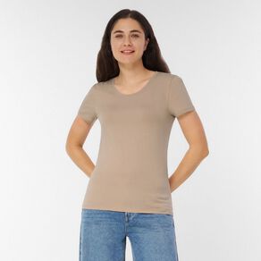 H&H Women's Short Sleeve Stretch Scoop Neck Tee