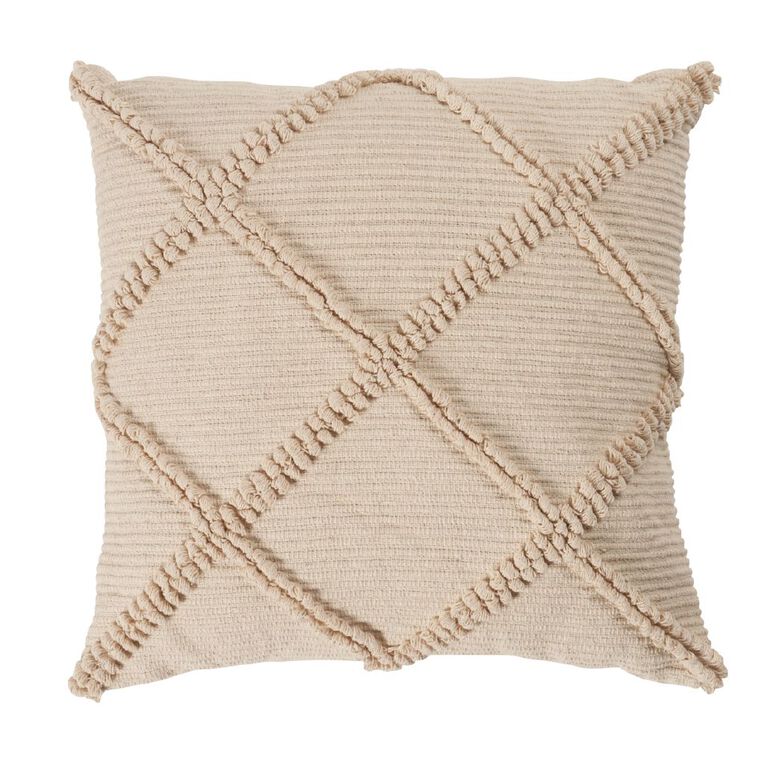 Living & Co Cotton Diamond Cushion 45cm x 45cm, , hi-res