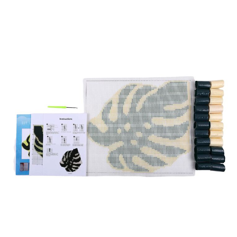 Uniti Monstera Latch Hook Rug Kit, , hi-res