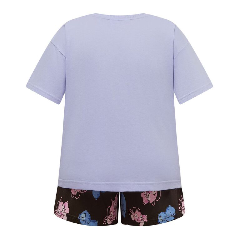 Stitch Boxy Tee and Short Pyjama Set, Blue Light, hi-res