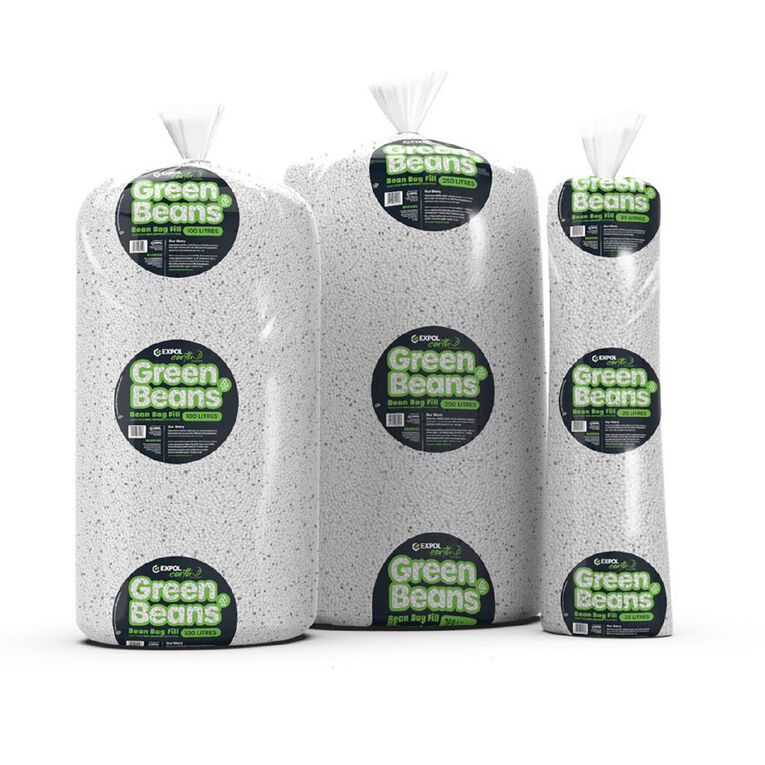 EXPOL Earth Green Beans 100% Recycled Bean Bag Fill 100L, , hi-res