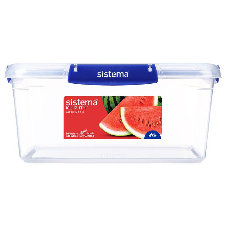 Sistema Klip It Plus Rectangular Container Blue Mid 3.35L, , hi-res