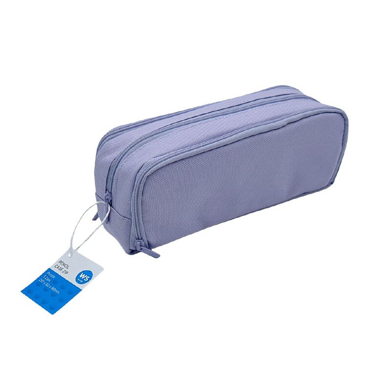 WS Ws Pencil Case With 3 Zips Purple Mid, , hi-res